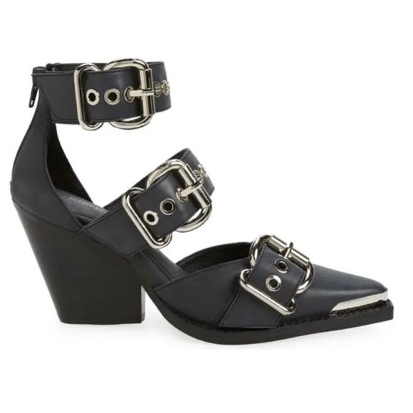 Jeffrey Campbell Emilia black buckle ankle sandal-booties size 6.5 - Picture 5 of 5